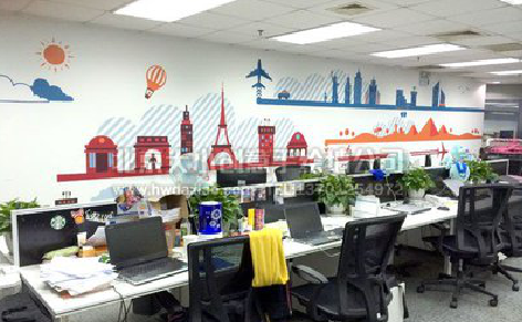 无锡教你设计办公室墙绘的方法。